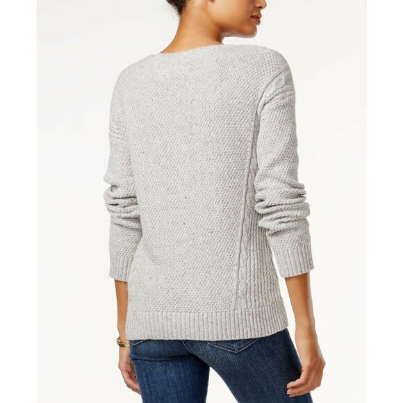 New! TOMMY HILFIGER Women's Cable-Knit Chunky Gray Sweater Size 2XL XXL - Picture 2 of 4